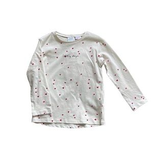 Zara heart print long sleeved shirt 3-4 years